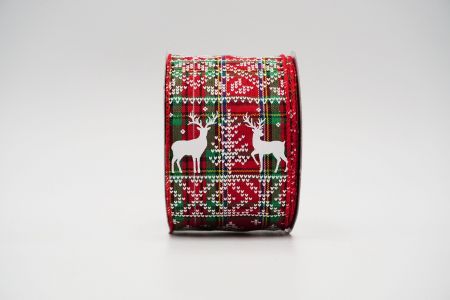 Knit Printed Reindeer.Tree Ribbon_KF6402GC-7-7_Plaid
